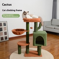 Cadre d'escalade pour chat en bois multifonctionnel le plus vendu pilier de chat en rotin d'intérieur en forme de cactus pour le grattage interactif