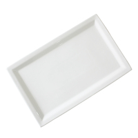 Assiette rectangulaire blanche en mélamine incassable de 16 pouces pour la restauration et les services de traiteur