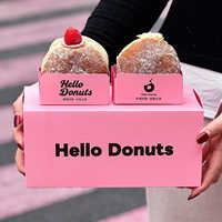 Boîte d'emballage rectangulaire rose AT PACK pour donuts, boîte multi-paquet, boîte à pain et desserts, papier sulfurisé avec logo imprimé personnalisable