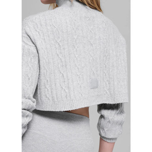 Fabricante de prendas de punto, suéter de lana y cachemira personalizado para mujer, cuello alto, manga larga, color <span class=keywords><strong>gris</strong></span>, para otoño e invierno - Product Image 2