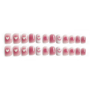 TSZS Marque Privée Ongles Courts Squoval Minimalistes à Poser (French Press) 24 Pièces Motif Cœur Ongles Artificiels pour la <span class=keywords><strong>Saint</strong></span>-<span class=keywords><strong>Valentin</strong></span> - Product Image 6