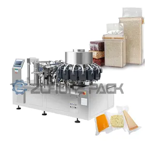 Rotary Full Automatic Rotary Vacuum Weighing Beans Noodle Food Rice Packaging Machine For Meat