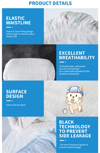 Pañales Premium Hipoalergénicos para Pieles Sensibles con Prevención de Fugas 3D y Banda Elástica 360° - Pañales Tipo Pantalón para Bebés y Niños Pequeños al por Mayor - Product Image 2