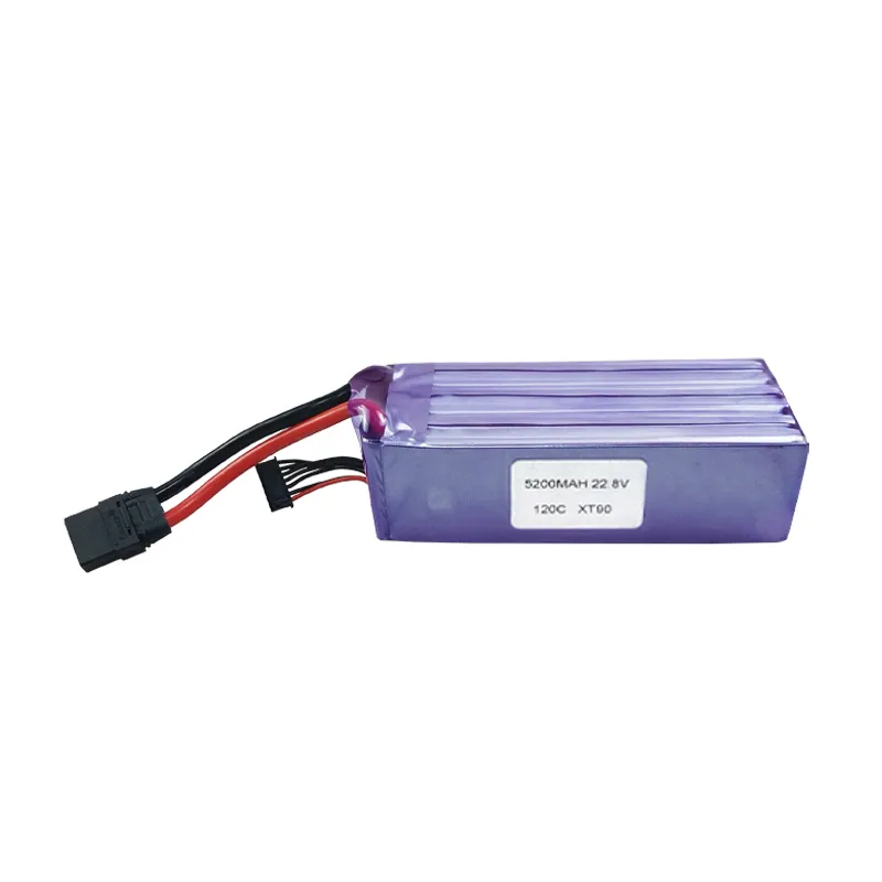 Batterie à haut débit personnalisée 5200mAh 6S 22.8V 120C modèle d'hélicoptère modèle FPV RC jouet batterie au lithium HV