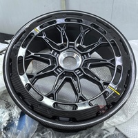 Juego de 2 Ruedas de Aleación Forjadas con Bloqueo Central Escalonado de Fibra de Carbono para Porsche 911 GT3 GT3RS GT2RS 718 GT4 GT4RS CarreraGT 918 Spyder