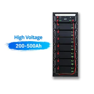 50ah 100ah 200ah 48V 51.2V 10KWh 15KWh 20kWh high voltage lithium battery liFePO4 battery pack rack mounted for ESS solar system
