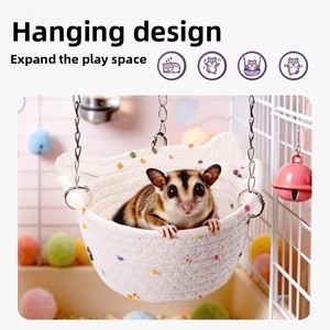 Lit suspendu <span class=keywords><strong>pour</strong></span> petits animaux, nid chaud en coton à trois couches <span class=keywords><strong>pour</strong></span> hamster, gerbille, rats de compagnie - Product Image 2