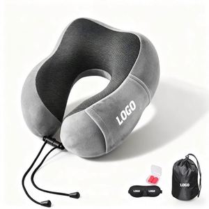 Oreiller de voyage promotionnel en mousse à mémoire de forme Wsy7504 personnalisé en forme de U pour le soutien du cou et la relaxation cervicale en avion ou en voiture - Product Image 1