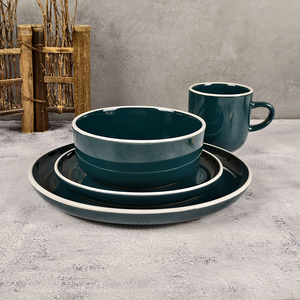 Vente directe d'usine Restaurant chinois couleur <span class=keywords><strong>turquoise</strong></span> cerclé <span class=keywords><strong>vaisselle</strong></span> en céramique <span class=keywords><strong>vaisselle</strong></span> de luxe - Product Image 6