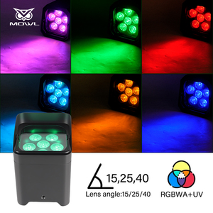 4pcs 6*18w rgbwa uv 6in1 dmx वायरलेस बैटरी की अगुवाई वाली बराबर नई स्टेज लाइट अपलाइट - Product Image 2