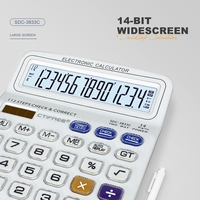 Calculatrice de bureau CTFREE à 14 chiffres, en plastique, avec clavier PC, alimentation solaire/piles, haute qualité, personnalisable, grands chiffres, calendrier