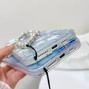 เคสโทรศัพท์หรูหราพร้อมสายคล้อง สำหรับ <span class=keywords><strong>iPhone</strong></span> 17 Pro Max 16 <span class=keywords><strong>Plus</strong></span> อุปกรณ์เสริม 17Air ป้องกันการกระแทก ลายดอกไม้ ฝาหลังสำหรับ <span class=keywords><strong>iPhone</strong></span> 15 Pro Max - Product Image 3