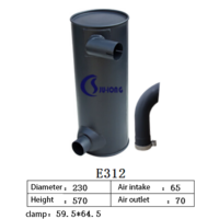 Silencieux pour CAT E312, 20 ans d'expérience, vente en gros, OEM, ODM, pour moteur diesel, générateur, bulldozer, excavatrice, chargeuse
