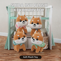 Porte-clés en peluche chien Shiba Inu super doux avec doublure en maille