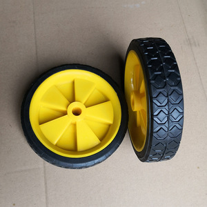 Solid Rubber Wheels 6 Inch Yellow Heavy Duty Caster Wheels <b>For</b> <b>Tool</b> <b>Carts</b> Handcart Parts - Product Image 1