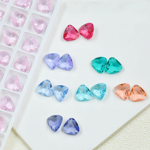K9 triangular fat edge pointed bottom <b>Drill</b> DIY jewelry accessories Transparent bottom <b>drill</b> manufacturer wholesale - Product Image 1
