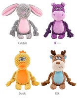 Nouveaux jouets en peluche couineurs en corde de coton, motifs renard, grenouille, cochon, pour l'entraînement interactif au tiraillage, pour chiens, chats et petits animaux