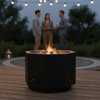 Brasero de camping et de patio en acier au carbone à faible émission de fumée, à bois, sans assemblage, vente chaude