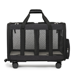 Bolsa con ruedas para mascotas, bolsa de transporte para mascotas con ruedas, aprobada por avión, 2 mascotas, bolsa de transporte multifunción para perros y gatos - Product Image 3