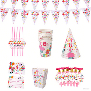 ชุดตกแต่งงานวันเกิด DAMAI ลายจุด จานกระดาษ ผ้าเช็ดปาก แก้วน้ำ ผ้าปูโต๊ะ ช้อนส้อม สำหรับเด็กหญิงและเด็กชาย - Product Image 4