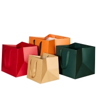 Sacs shopping en carton de luxe avec logo personnalisé, matériaux recyclés, estampage à chaud, poignée en ruban pour la vente au détail de vêtements et les expositions
