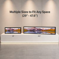 Écran LCD ultra-large de type barre, écran publicitaire double face, cadre fin, signalisation numérique pour projets commerciaux
