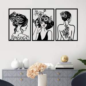 Decoración de Pared Moderna de Vietnam, Arte de Pared de Metal y Acero con Diseño Floral Industrial Minimalista, Fabricado con CNC - Product Image 6