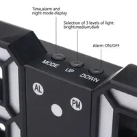 Jam Dinding LED 3D Digital Timer Lampu Malam Jam Alarm Pintar untuk Gudang Kantor Ruang Tamu Kecerahan Dapat Disesuaikan