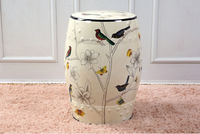 Design chinois traditionnel porcelaine tambour tabouret en céramique salon chambre Hall jardin extérieur décor à la maison fleur oiseau motif