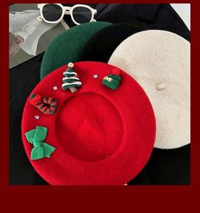 Boinas Navideñas en Oferta, Boinas Tejidas de Lana, Lindas y Vintage, Boina Tejida para Mujer, Otoño Invierno - Product Image 2