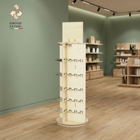 Présentoir en bois de qualité avec crochets, pré-assemblé, style italien, en bouleau, hauteur 95 cm, pour magasins et supermarchés