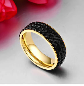 Bague en <span class=keywords><strong>diamant</strong></span> pour hommes et femmes européens et américains Bijoux en acier inoxydable avec bâton de boue pour cadeau - Product Image 4