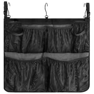 กระเป๋าเก็บของตาข่ายอเนกประสงค์สำหรับสระว่ายน้ำชายหาดกลางแจ้ง 4-6 ช่องแบบพกพาพับได้สีดำ - Product Image 3