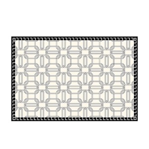 Alfombra Lizhen, Diseño Geométrico Moderno, Color Crema, para Sala de Estar o Dormitorio, Antideslizante, Lavable, Fibra de Poliéster 202404071 - Product Image 1