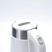 Bouilloire Électrique Sans Fil en Acier Inoxydable à Double Paroi 800W 0,8L avec Base Rotative à 360 Degrés et Protection Anti-Ébullition à Sec pour Hôtels