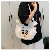 Nouveau Sac à Dos en Peluche Adorable Motif Dessin Animé Crayon, Sac à Bento pour Enfants en Forme d'Éléphant, Sac à Main en Fourrure de Lapin Cousue, Unisexe, Rembourré en Coton PP
