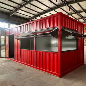 Sistema de Construcción de Casas Contenedor Rectangulares Modulares de Acero con Panel Sándwich Engrosado, Diseño Moderno, Transpirable, para Oficina y Cocina - Product Image 1