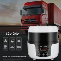 Mini-cuiseur à riz portable de voyage, wok électrique en acier inoxydable 2L, alimenté par allume-cigare 12V/24V pour voiture, camping, tout-terrain