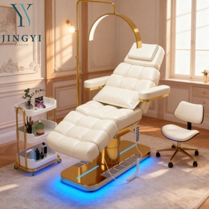 Camilla de Masaje Eléctrica de Diseño Original <span class=keywords><strong>Cama</strong></span> de Belleza <span class=keywords><strong>para</strong></span> Salón <span class=keywords><strong>Cama</strong></span> Facial <span class=keywords><strong>para</strong></span> Tratamiento de Pestañas <span class=keywords><strong>Cama</strong></span> de Esteticista con <span class=keywords><strong>Base</strong></span> Dorada - Product Image 1