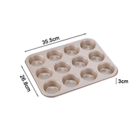 Moule à muffins/cupcakes en acier au carbone antiadhésif durable pour 12 tasses, compatible lave-vaisselle et four, réutilisable, écologique