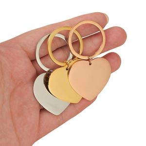 Mirror <b>Polished</b> Heart Keychain Sweet Silver Stainless Steel Blanks Key Chains for <b>Car</b> Key Pendant Women Man Jewelry Friend Gifts - Product Image 2