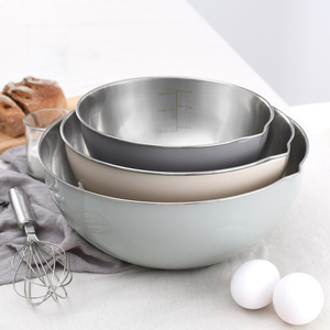 Tùy chỉnh 3 cái làm tổ màu lưu vực với vòi xà lách Rau bột bánh nướng thép không gỉ trộn bát Bộ - Product Image 2