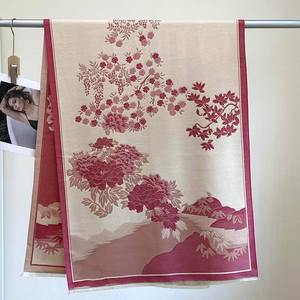 Sciarpa Pashmina di Lusso a Doppio Lato, Design Floreale Kashmiri, Morbida Sciarpa Invernale Lunga in Viscosa e Cashmere per Donne - Product Image 2