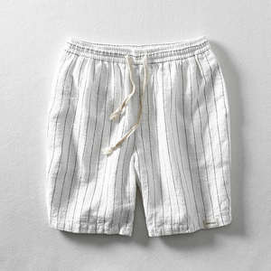 Vente en gros de shorts en lin confortables d'été pour hommes personnalisés corde à tirer élastique pantalons d'intérieur pantalons de <span class=keywords><strong>pyjama</strong></span> shorts de plage pour les vacances - Product Image 2