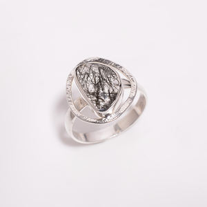 Diseño único Anillo de Plata de Ley 925 Joyería fina hecha a mano Ajuste de bisel de piedras preciosas de Aguamarina natural Lindo para fiestas de bodas - Product Image 3