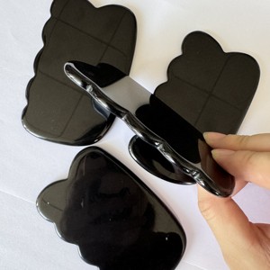 Tabla de obsidiana negra natural para masaje facial Gua Sha - Product Image 6