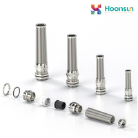 HONGXIANG Presse-étoupe spiralé noir PG13.5 en laiton, étanche IP68, basse tension, certifié CE RoHS, avec protection anti-tension, pour usage industriel