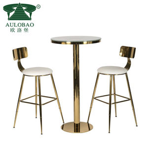 Meubles de bar, structure en acier inoxydable, tabouret de bar moderne avec finition dorée - Product Image 6