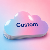 Carte créative laminée brillante 350 g/m² en papier FSC, forme personnalisée, directement de l'usine, carte en forme de nuage pour fête d'anniversaire d'enfants