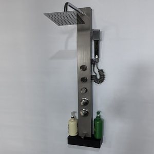 Water Droplet Sanitary Ware Shower Set Small Series Wall <b>Mounted</b> Top <b>Spray</b> With Digital Display And Five Water Settings - Product Image 3